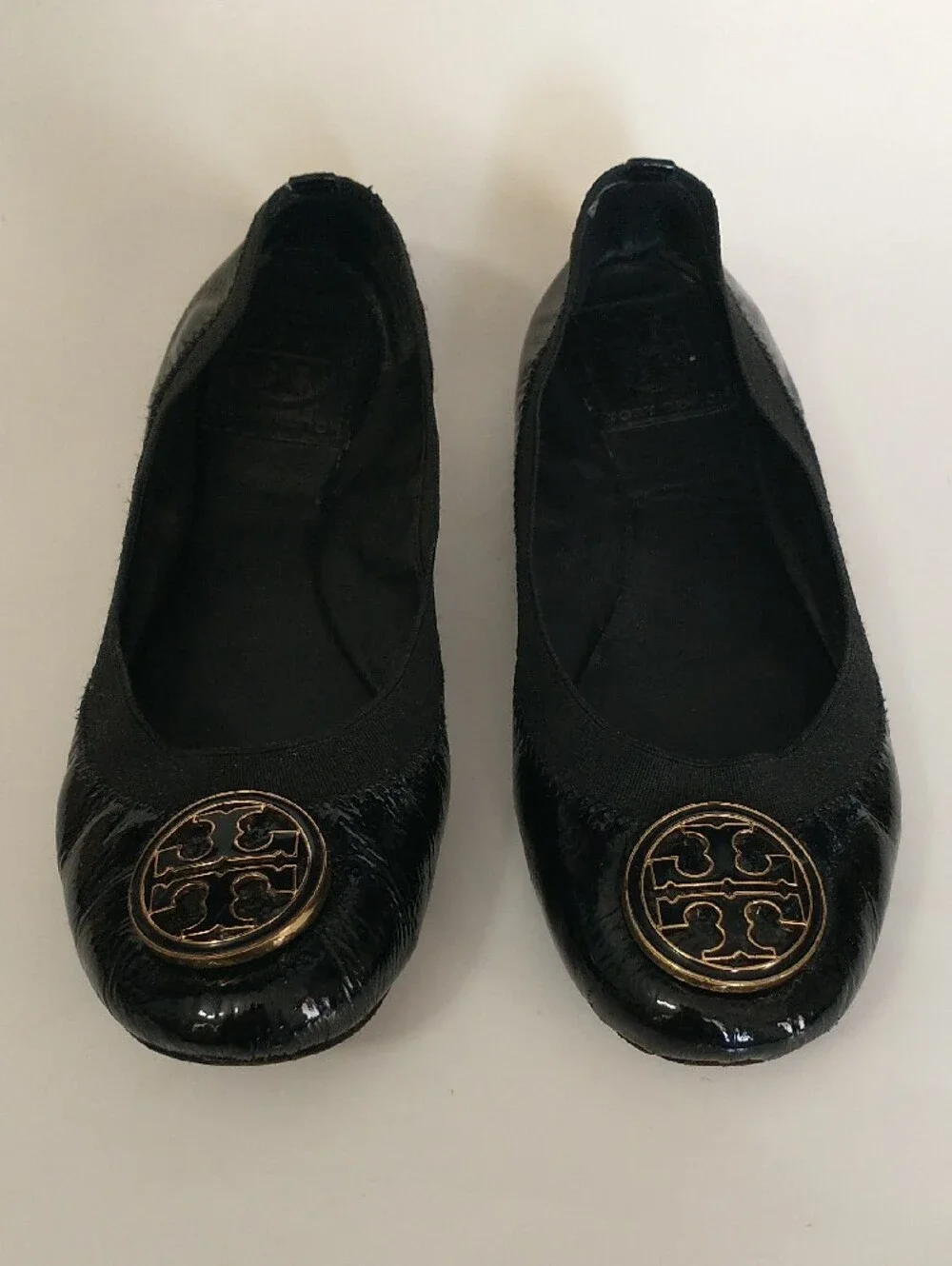Tory Burch Women’s Black Patent Leather Logo Ballet Flats. SIZE 6.5